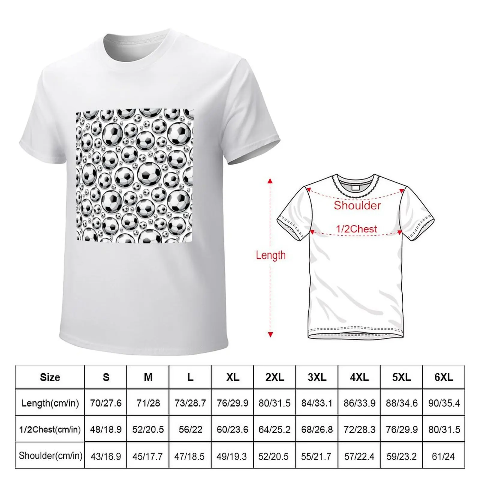 Football Soccer Ball Pattern T-Shirt vintage clothes shirts graphic tees plain t shirts men