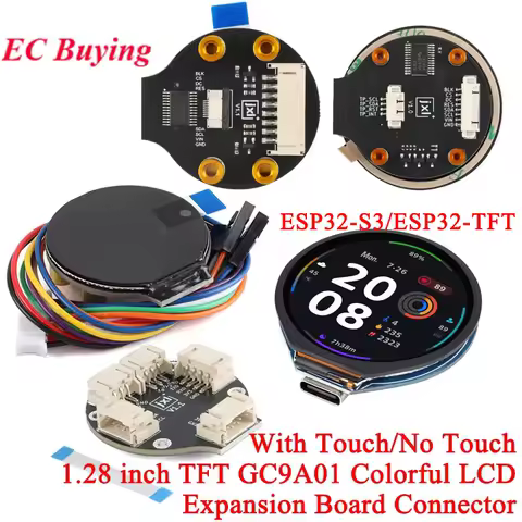 1.28 inch TFT Screen Display Module 1.28" IPS Round Colorful LCD Board GC9A01 Touch 240x240 SPI 240*240 4 Wire SPI Interface