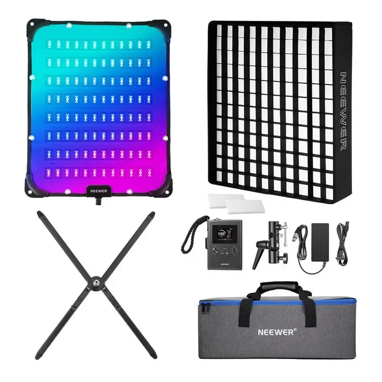 

2026 For NEEWER FL100C 115W RGB LED Video Light Mat 14700 Lux at 0.5m 2500K-10000K CRI96+ Full APP Wireless Control Photographic