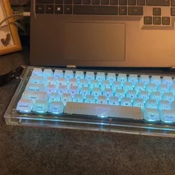DH60 Mechanical Keyboard Case Custom Ransparent Color Semi Transparent Acrylic Shell for Wooting 60he+diy Mechanical Keyboard