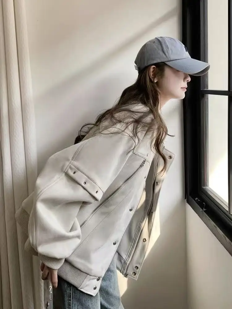 

Retro baseball jacket for women, autumn and winter 2025 new heavy-duty metal casual fashion padded jacket for women