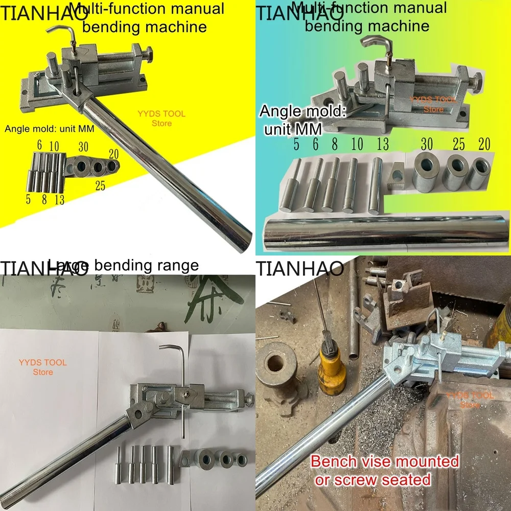 Manual Multi-Function Steel Bending Machine for DIY Metalworking Flat Iron Round Steel Rebar Bending Tool for Workshop