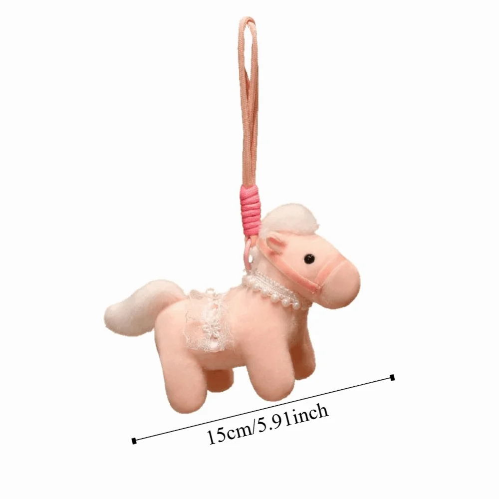 Grappige 15 cm pony sleutelhanger creatieve tas charmes nieuwjaar paard hangende mascotte ornamenten paard hanger nieuwjaar decor