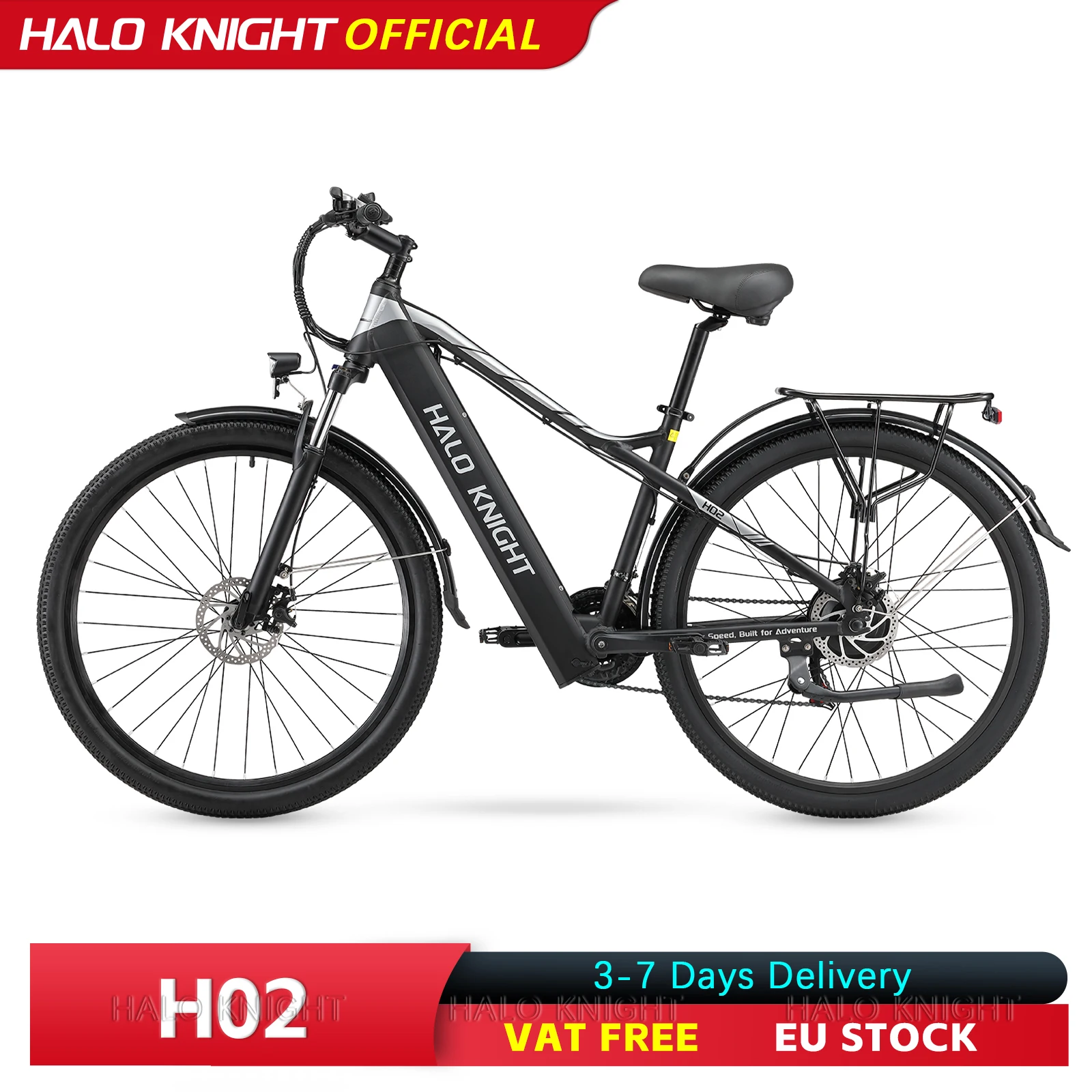 HALO KNIGHT H02 Vélo électrique haut de gamme pour adultes, 29 pouces, 48V 750W 16AH, livraison gratuite, 50KM/H, vélo électrique rapide, vélo électrique pas cher