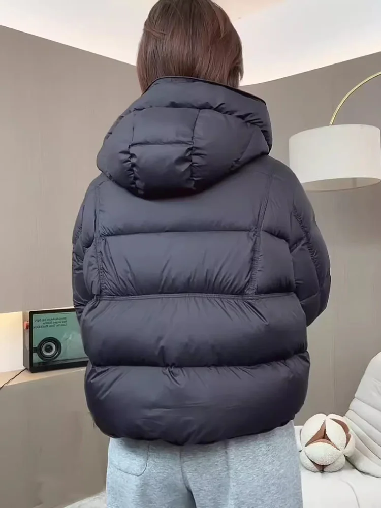 Korean Sle ort Thiened Hooded Jaet Women's Winter Warm Slimming Versatile Cotton Coat Trendy Commute Loose Fit