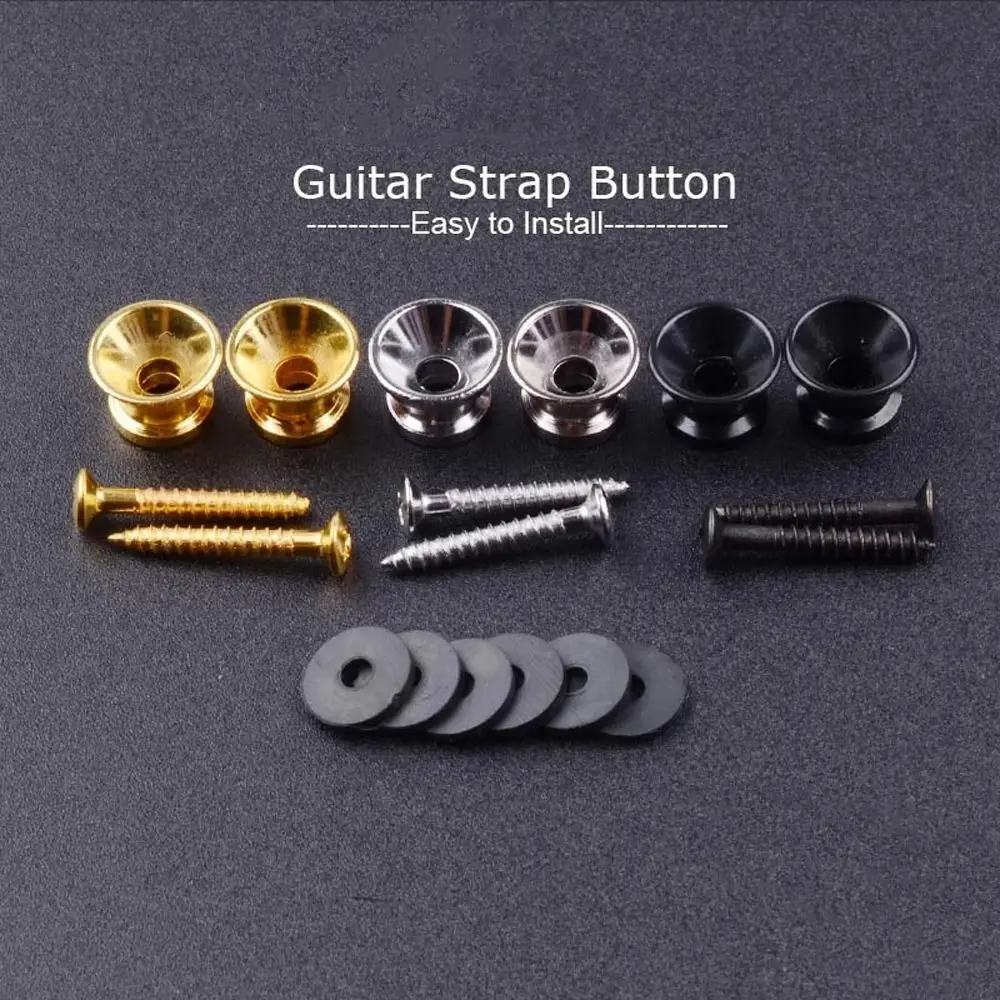 2Pcs Durable Guitar Strap Button Simple Classical Ukulele Strap Lock High Quality Guitar Metal Pegs