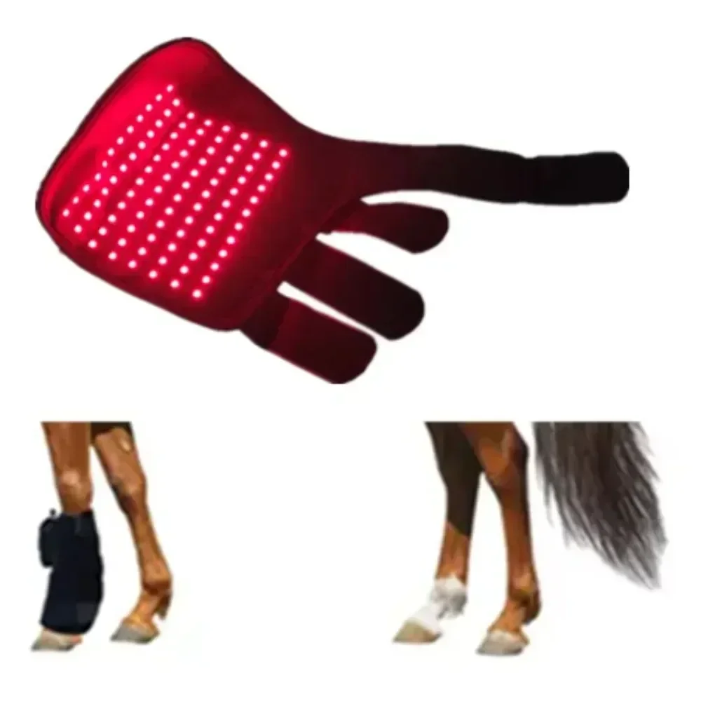 Gran oferta, venta directa de fábrica de botas para pies de caballo con terapia de luz roja para mascotas con terapia de luz roja LED infrarroja en la parte posterior