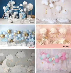 Baby Birthday Backdrop Twinkle Twinkle Little Star Gold Balloon Blue Sky White Cloud Background Photography Photo Studio