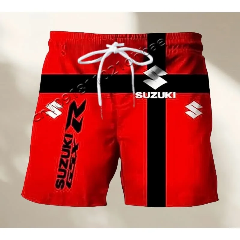 

2025 New Cool Car Logo Motorcycle Shorts, 3D Digital Printed Shorts Breathable Quick Drying Shorts Men's Fitness Beach Shorts