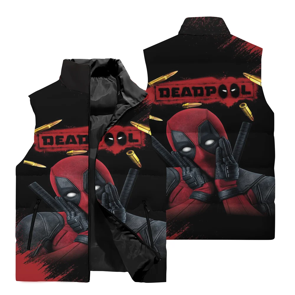 Marvel Super Hero Deadpool 3D Printed Men\'s Windbreaker Jacket Outdoor Cycling Running Jacket Fashion Men\'s Casual Vest Coat