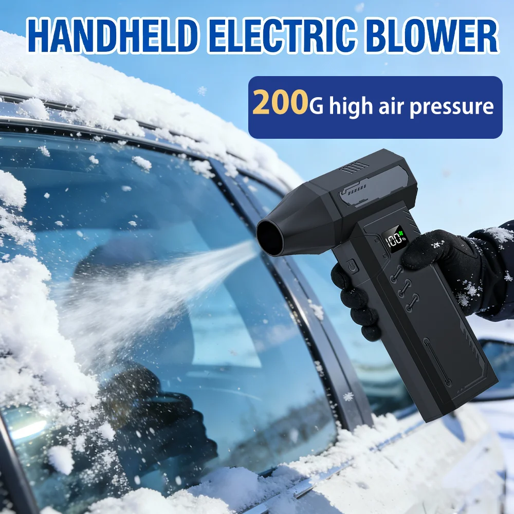 Display Handheld Mini Fan 130000RPM Powerful air Blower Compressed air Duster with 4 Speeds Rechargeable Super Dry Blower