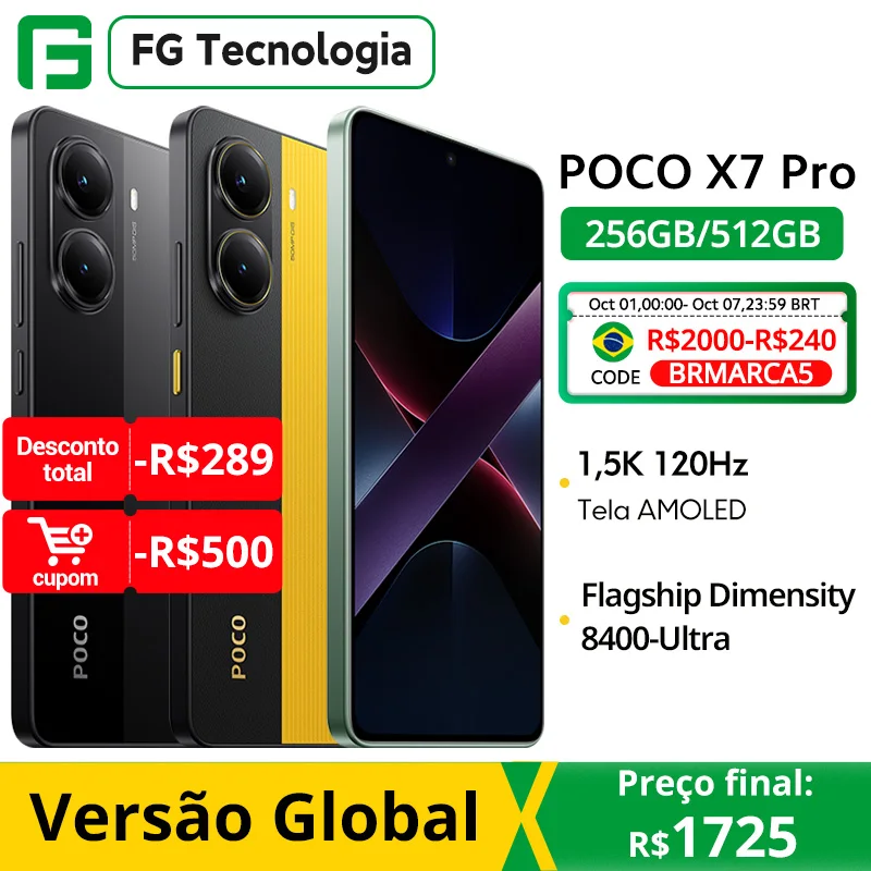 Versão global poco x7 pro smartphone dimensão 8400-ultra 6.67