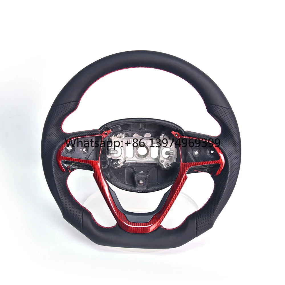 Suitable for Jeep Grand Cherokee 2014 Modified Forged Carbon Fiber Steering Wheel Assembly Suede Perforated Leather Customized