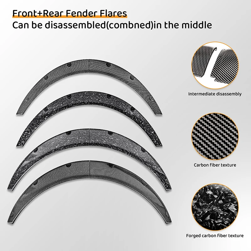 Universal 4Pcs Black Wheel Arch Fender Flares Cover Trim Mudguards Protective Lip Anti-Scratch Strips Car Accessories