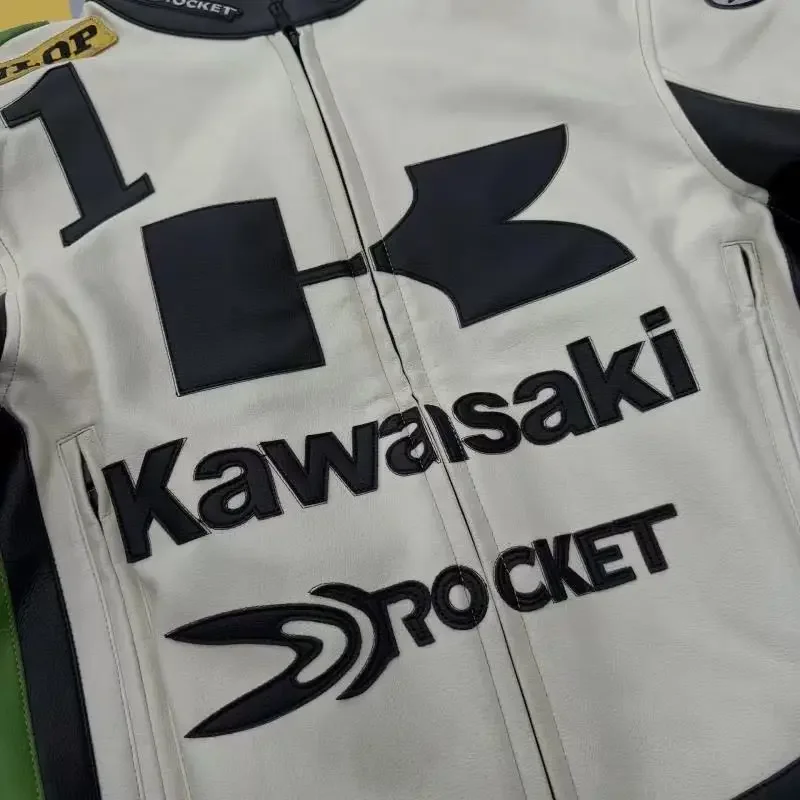 

2025 New Kawasaki Motorcycle Riding Suit, Heavy Embroidered Racing Jacket, Motorcycle Jacket