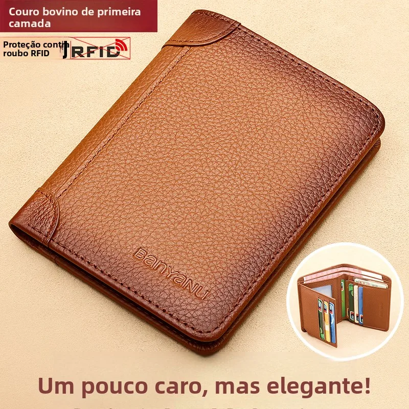 leather-wallet-men's-short-genuine-leather-driver's-license-card-bag-integrated-multi-function-soft-wallet-new