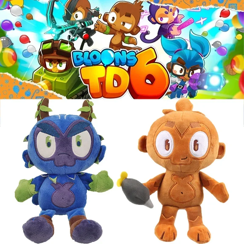 Jogo bloons td 6 brinquedos de pelúcia dos desenhos animados plushie gwendolin obyn greenfoot bonecas de pelúcia figuras decoração para casa peluche travesseiro presentes