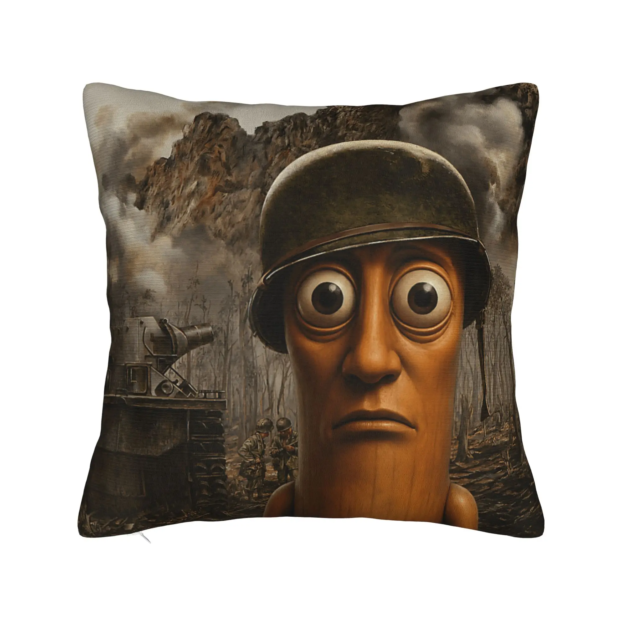 Lock in Tung Tung Tung Sahur Pillow Case  Square Pillow Cover For Sofa Couch Bed Living Room Morden Cushion Cover