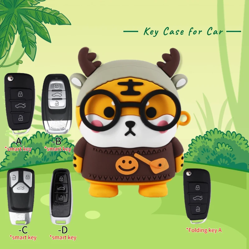 

Cartoon car key covers for Audi new A4l audi a6l key set/a3 / q5l / / q8 / q3 / q7 q2l/a5 /a6l/a3l/a7l/ a8l/cartoon key shell