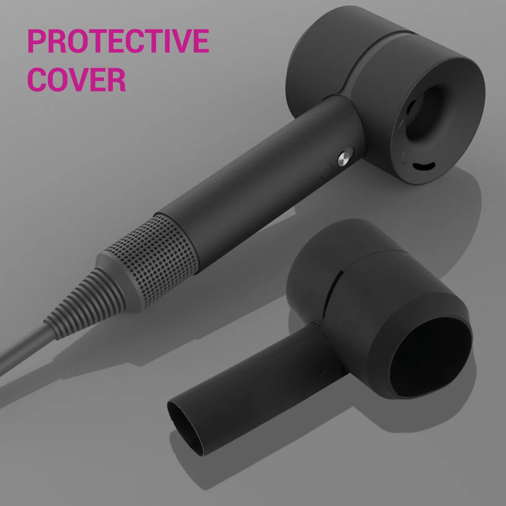 Black Soft Silicone Protective Cover for Dyson Supersonic Hair Dryer,360 Full Protection Chargin Case for Dyson Blower Cover Ski