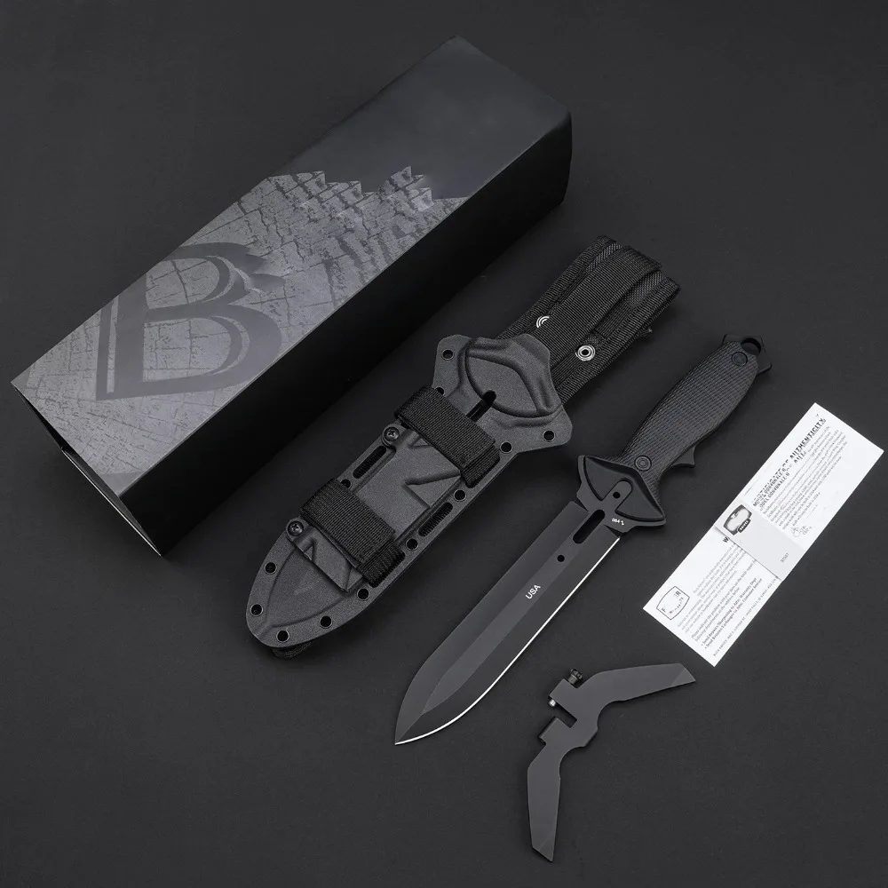 Hot selling outdoor straight knife, wilderness climbing, obstacle crossing, survival rescue, hunting knife