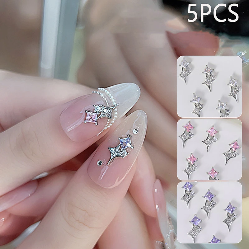 

5 шт., 3D сплав, астеризм, подвески для ногтей, блестящие стразы, украшения со звездами, детали, товары для рукоделия