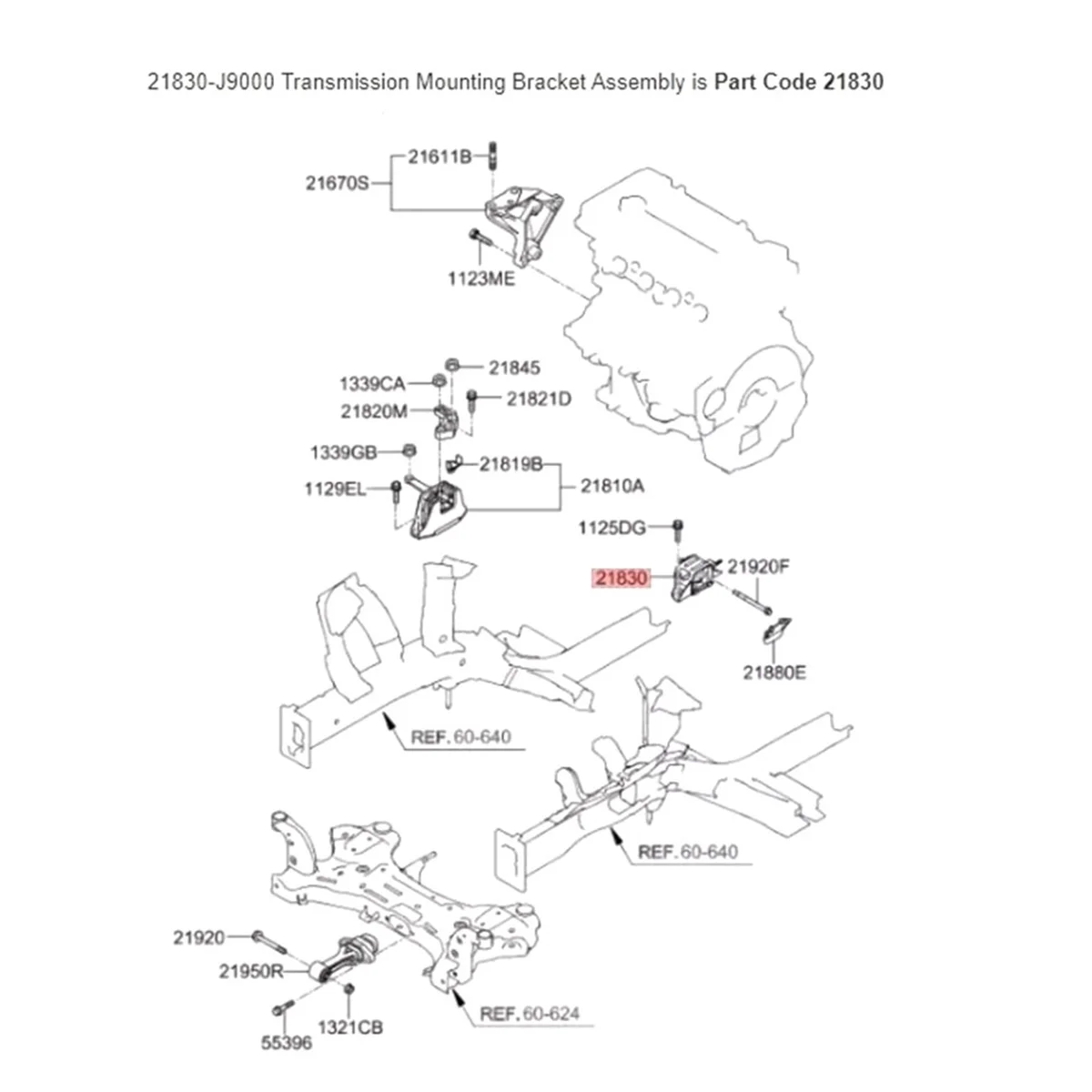 

Для Hybrid 2018-2023 1,6 л левый боковой опорный кронштейн трансмиссии 21830-J9000