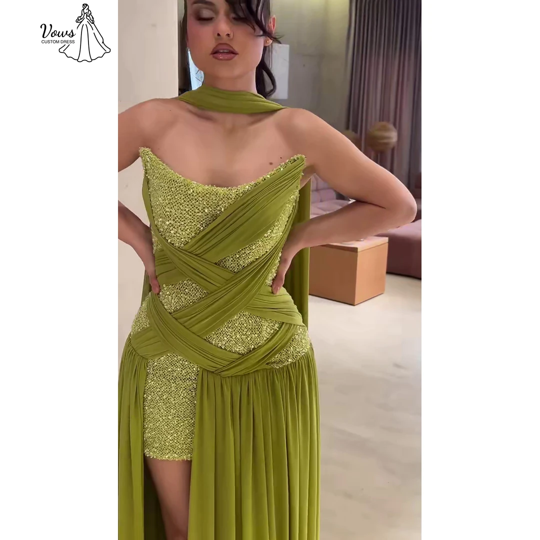 

Vows Tube Top Luxury Elegant Party Dresses for Wedding Woman Line A Custom Made Ribbon Lace Dress Bespoke Occasion Dresses Prom