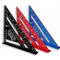 Measurement Tool Triangle Ruler 7Inch Aluminium Alloy Carpenter Tools Inch Metric Angle Ruler Speed Square Woodworking Tools