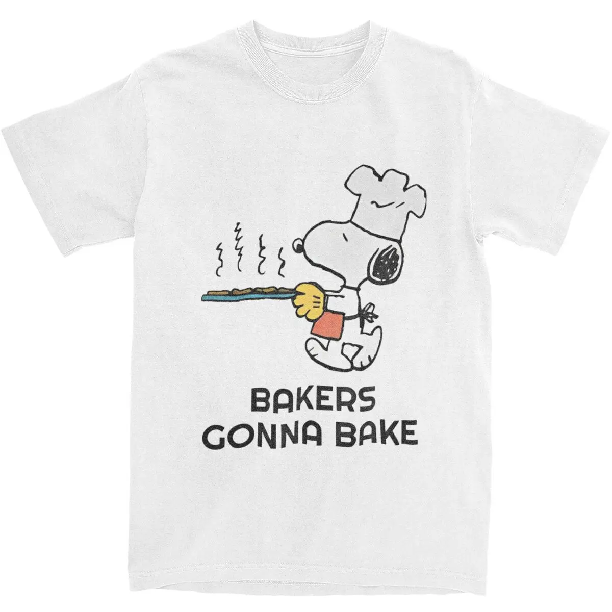 Men Women T-Shirt Peanuts Snoopy Baking Cookies T-Shirts Hip Hop Beach Tees Y2K Funny Pattern Cotton Tops Plus Size 5XL