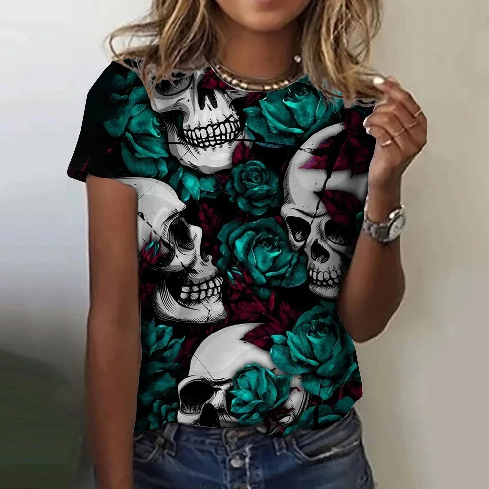 여성용 티셔츠 여름 패션 반팔 티셔츠 탑 3D 프린트 O넥 캐주얼 티셔츠 여성용 레오파드 의류 섹시한 소녀용