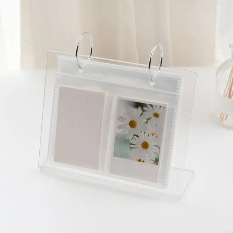 

Clear Acrylic Frames 2 Rings Photo Album Binder Desktop Double Sided Album