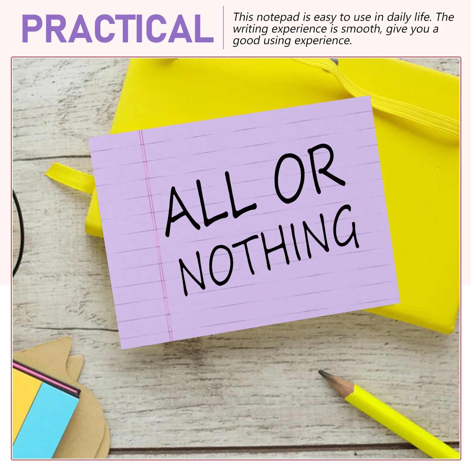 

4Pcs Legal Pad Wide Ruled Paper Nonstick Back Notepad for Office Home Plan Notepads Convenient Notepad