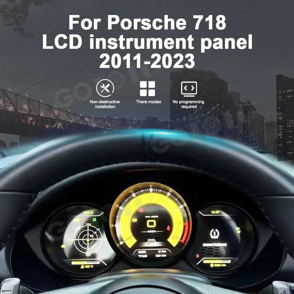 Linux System 12.3 Inch Digital LCD Cockpit Instrument Cluster For Porsche 718 2011-2023 Car Multimedia Player Android Auto