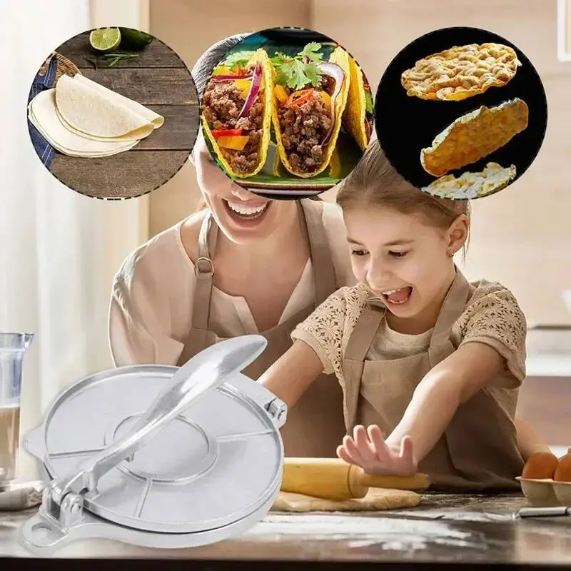 1Pc Tortilla Presse Maker Aluminium Legierung Manuelle Mais Tortillas Teig Drücken Werkzeuge Küche Backformen Kochen Zubehör