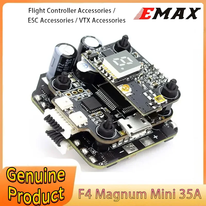 

EMAX Новый Mini Magnum 2 F4 35A Flytower 20x20 мм 35A MPU6000 2-6S BLHeli_32 4in1 ESC + F4 Контроллер полета OSD + VTX RC FPV Дрон