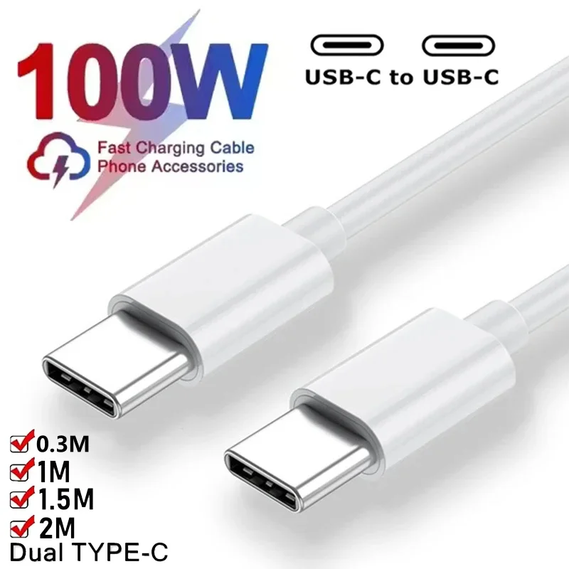 Type C To Type C Cable 100W PD Fast Charging For iPhone 15 17 Pro Max Huawei Mate 60 Xiaomi Samsung USB C to USB C Charger Cable