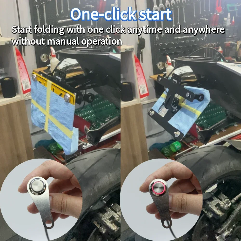 

For BMW S1000RR License Plate Premium Adjustable License Plate Button Switch Effortless Contro License Plate Bracket Frame