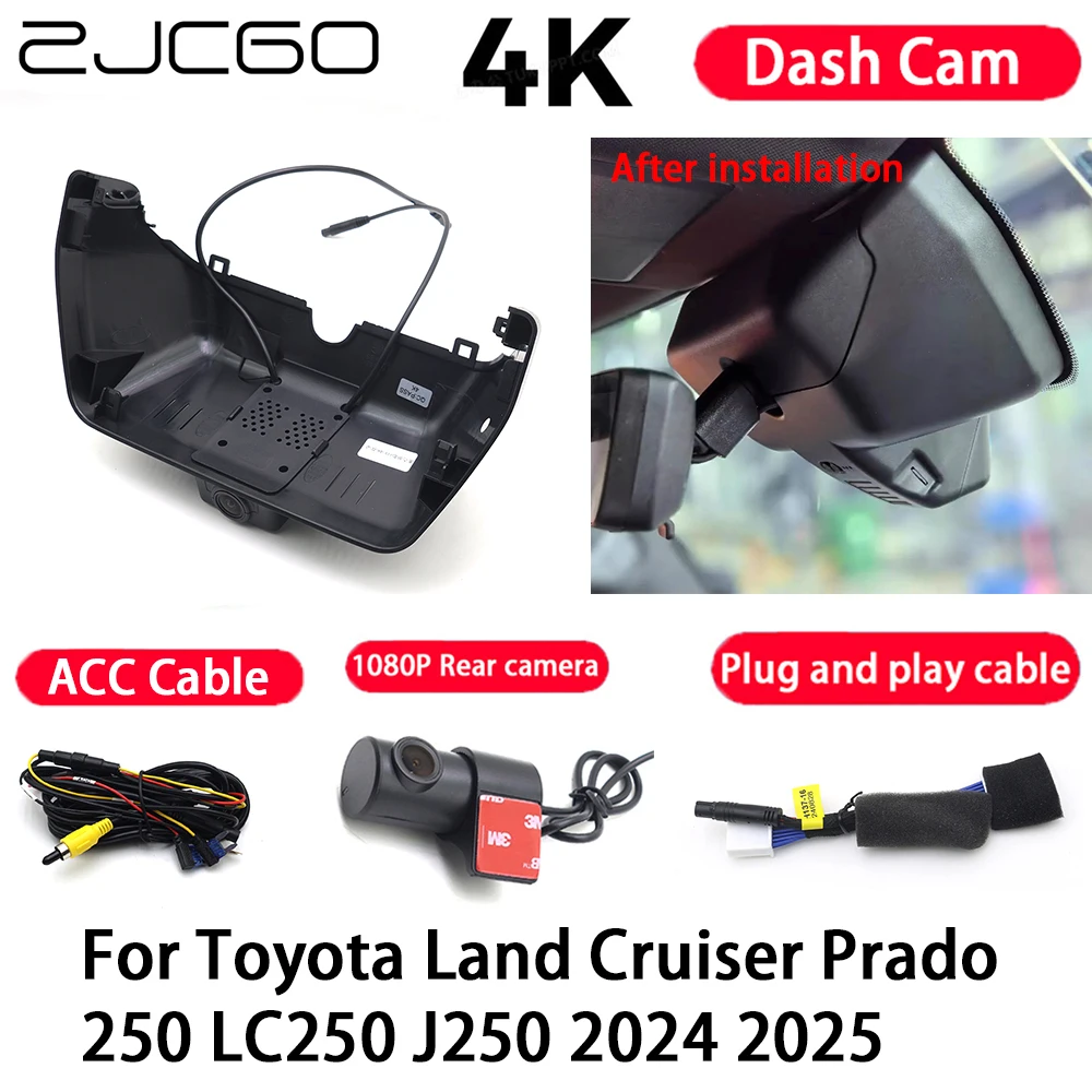 Car Camera 4K Plug and Play Dash Cam Video Recorder Night Vision for Toyota Land Cruiser Prado 250 LC250 J250 2024 2025