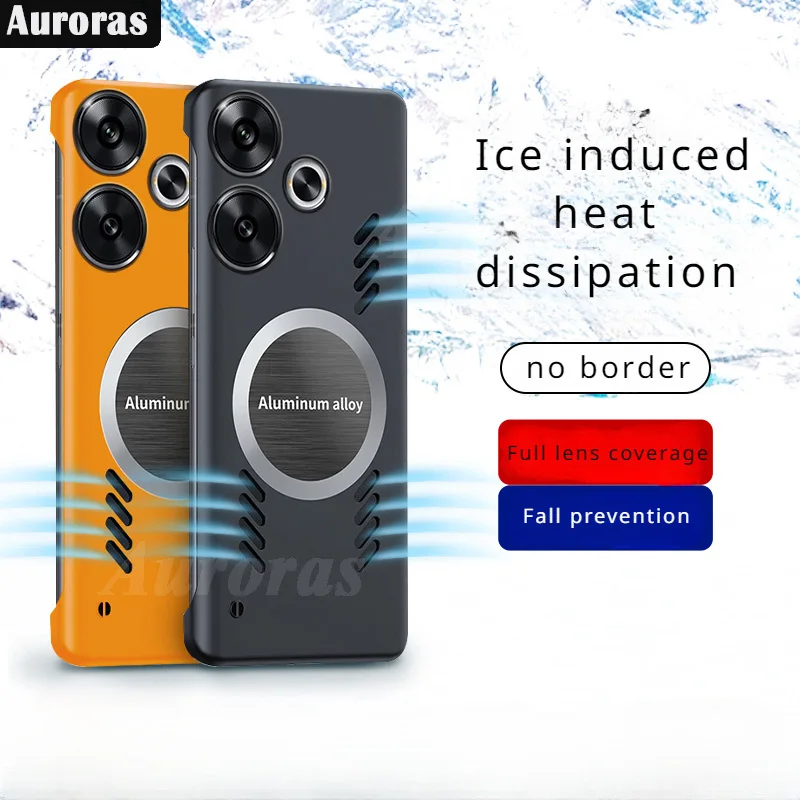 

For Xiaomi Poco F6 Redmi 13X Case Luxury Frameless Heat Dissipation Magnetic Cover For Xiaomi Poco F6 Redmi 13X Pro Back Casing
