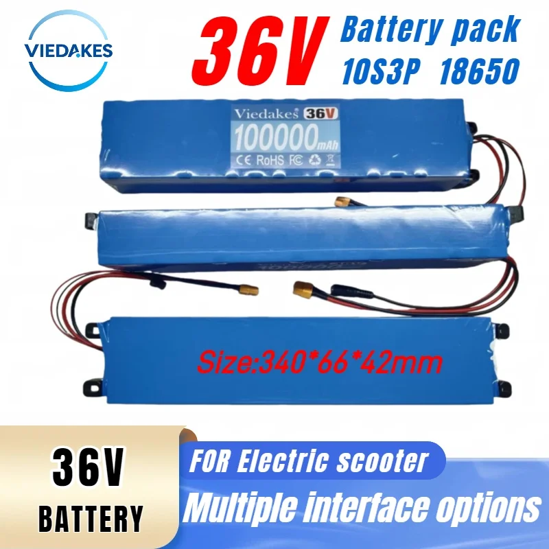 

Plug and Play 36V LITHIUM E-Scooter Battery | Available with XT60, XT30, JST, SM, DC Plugs | Ready to Use & Easy Install