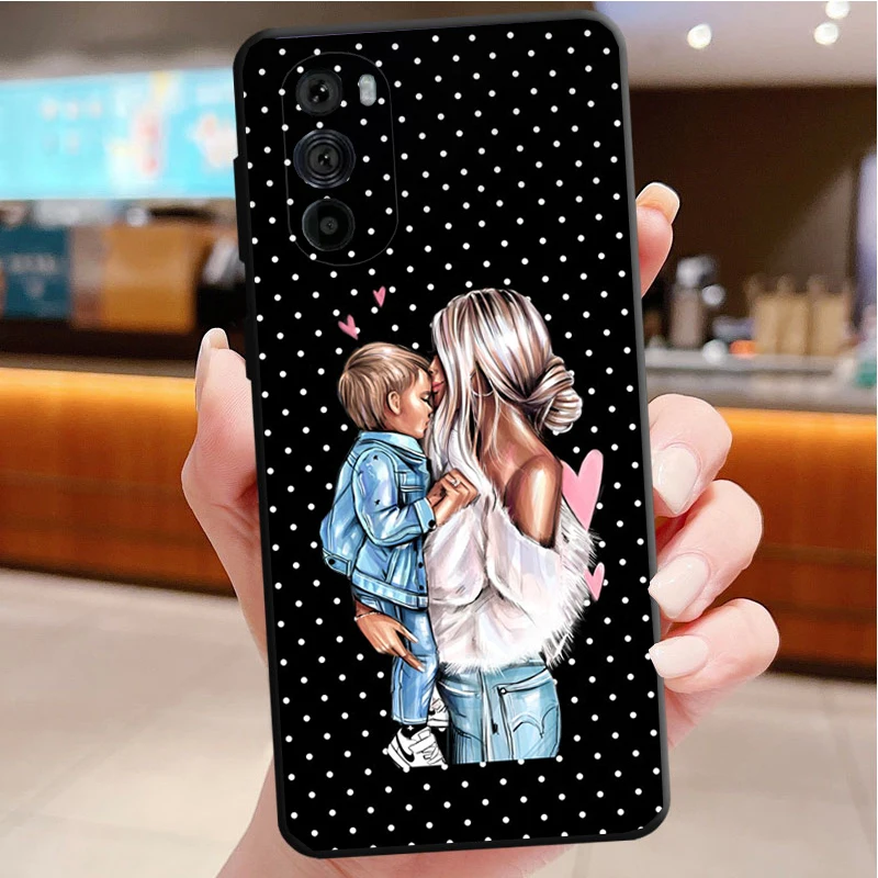 Phone Case For Motorola Edge 50 40 Pro 50 40 30 Ultra Neo Fusion Moto G Play G Stylus G Power G 5G   Mama Mom Son Daughter