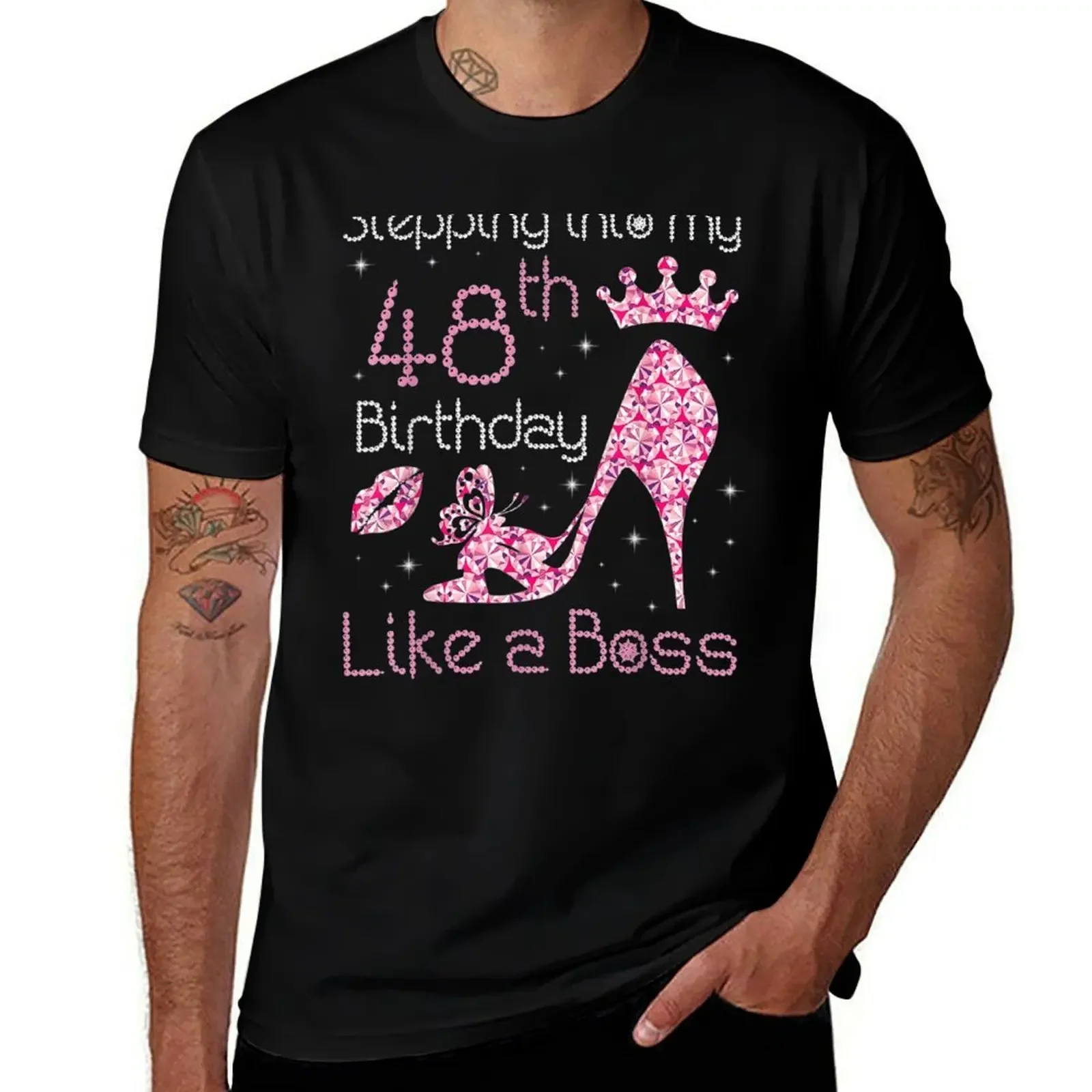 

Queen Stepping Into My 48Th Birthday Like A Boss Born 1972 T-Shirt rapper graphic tees anime stuff T-shirts man t shirts for men