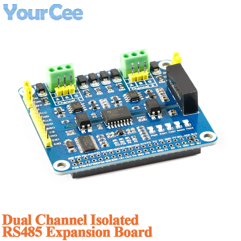 2 Channel Isolated CAN Expansion HAT MCP2515 SN65HVD230 Multi
