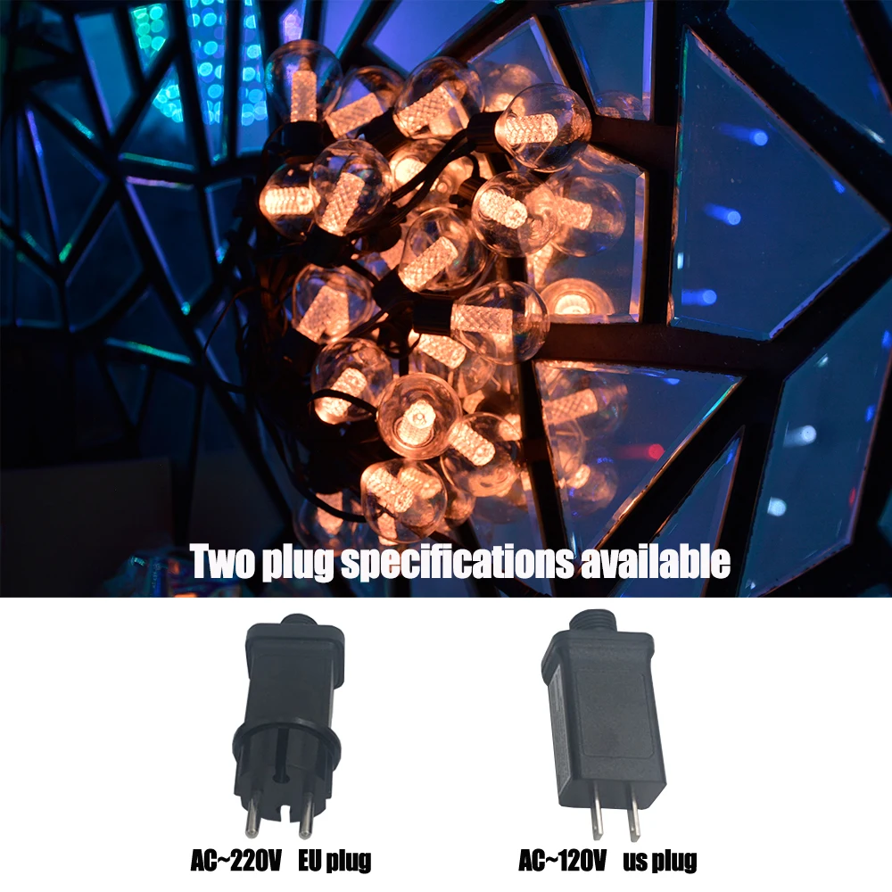 G40 أضواء خارجية لتقوم بها بنفسك سلسلة أضواء 3 طرق قابل للتعديل أضواء التحكم عن بعد لمبات لحديقة الفناء خارج الفناء الخلفي عيد الميلاد