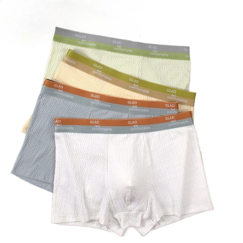 ملابس داخلية للرجال الطفل القطن الصيف مريحة لينة منتصف الخصر تنفس ملابس داخلية قطنية نقية الرجال الملاكمين boxershort الرجال #2