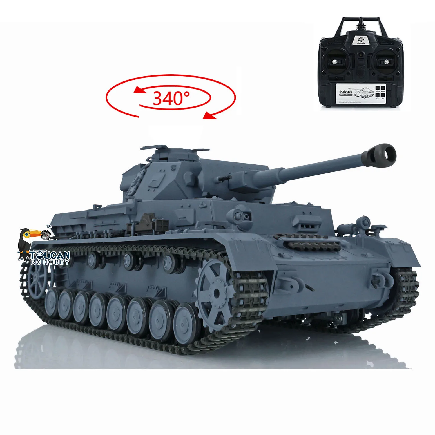 US Stock Heng Long Plastic 1/16 7.0 RTR RC Tank Panzer IV F2 3859 Version Remote Control Vehicle Model for New Collectors Hobby Toy - view 3