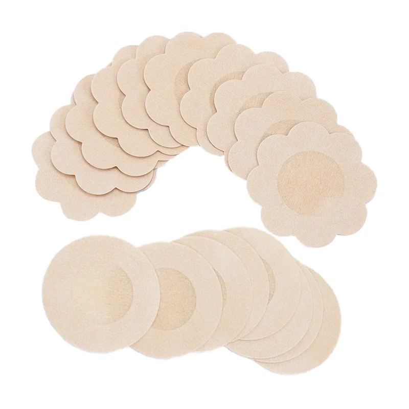 

100Pcs Nipple Sticker Disposable Invisible Chest Sticker Non-woven Bra Breast Patch Bra-less Pasties Pad Nipple Cover Stickers