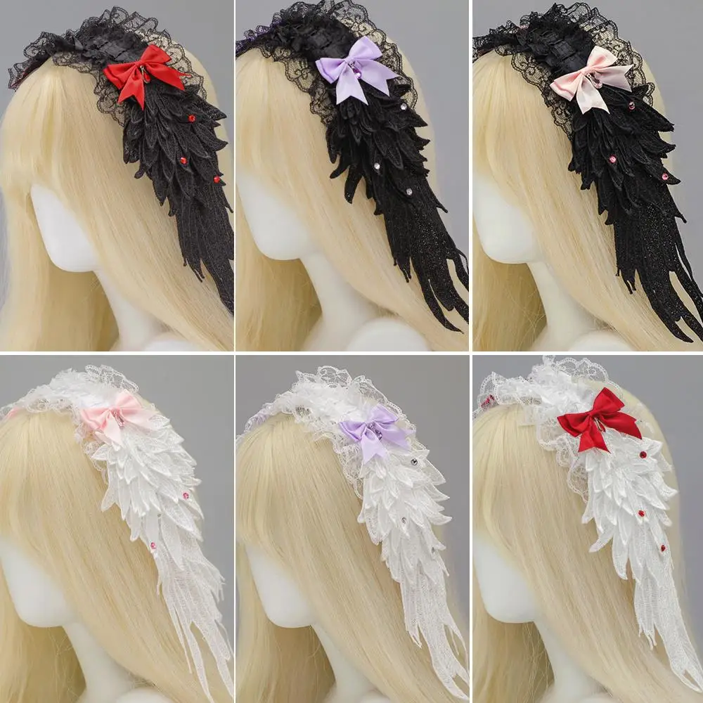 

Lace Headpiece Lolita Hair Accessory Halloween Hair Bands Useful Headband Handmade Ruffled Belt Cosplay Bow Decor Cute Bandeau