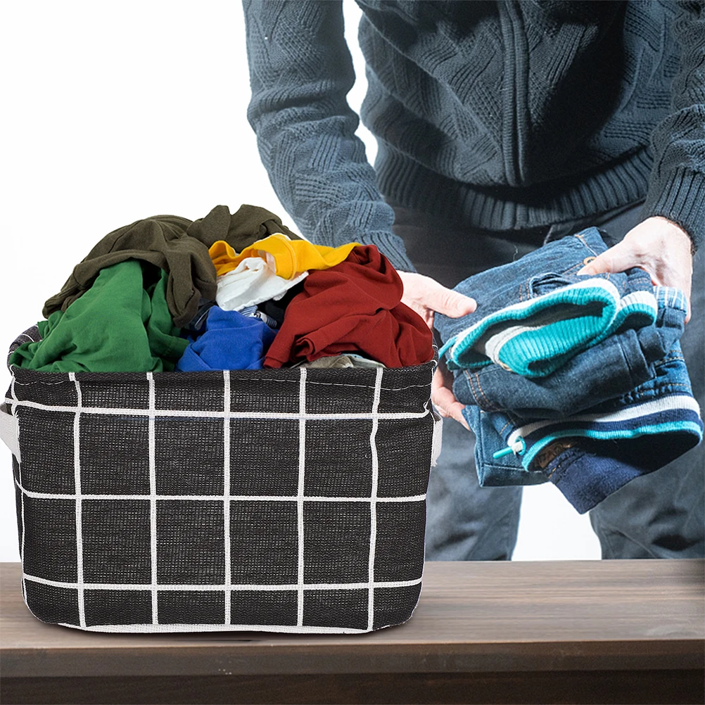 

6pcs Fabric Storage Baskets Mini Shallow Small Boxes Nordic Cotton Lovely Pattern Soft Texture Clear ganization Decorative